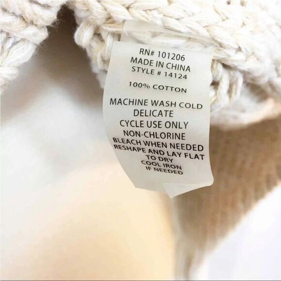 Soft Surroundings Sweater Hoodie Chunky Knit 1/4 Button Collar Cotton Cream S - Picture 6 of 11